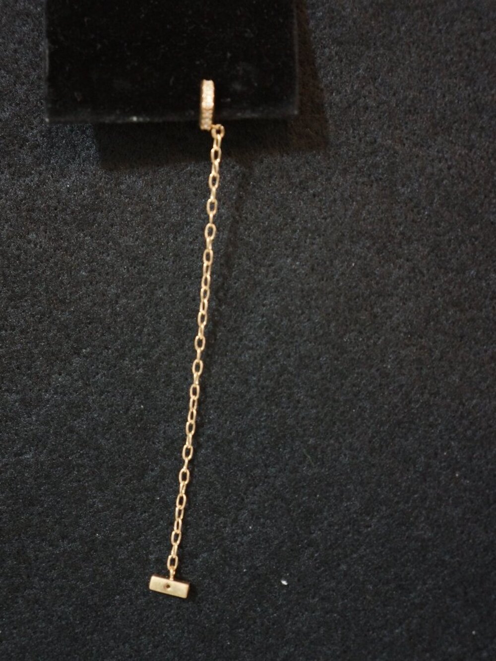 AllSaints Gold Hexagon Huggie Drop Chain Bar Earring Single Replacement 4.25"